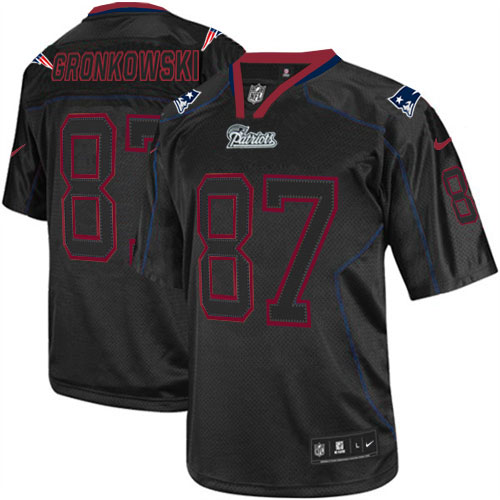 Men's Elite Rob Gronkowski Nike Jersey Lights Out Black - #87 NFL New England Patriots